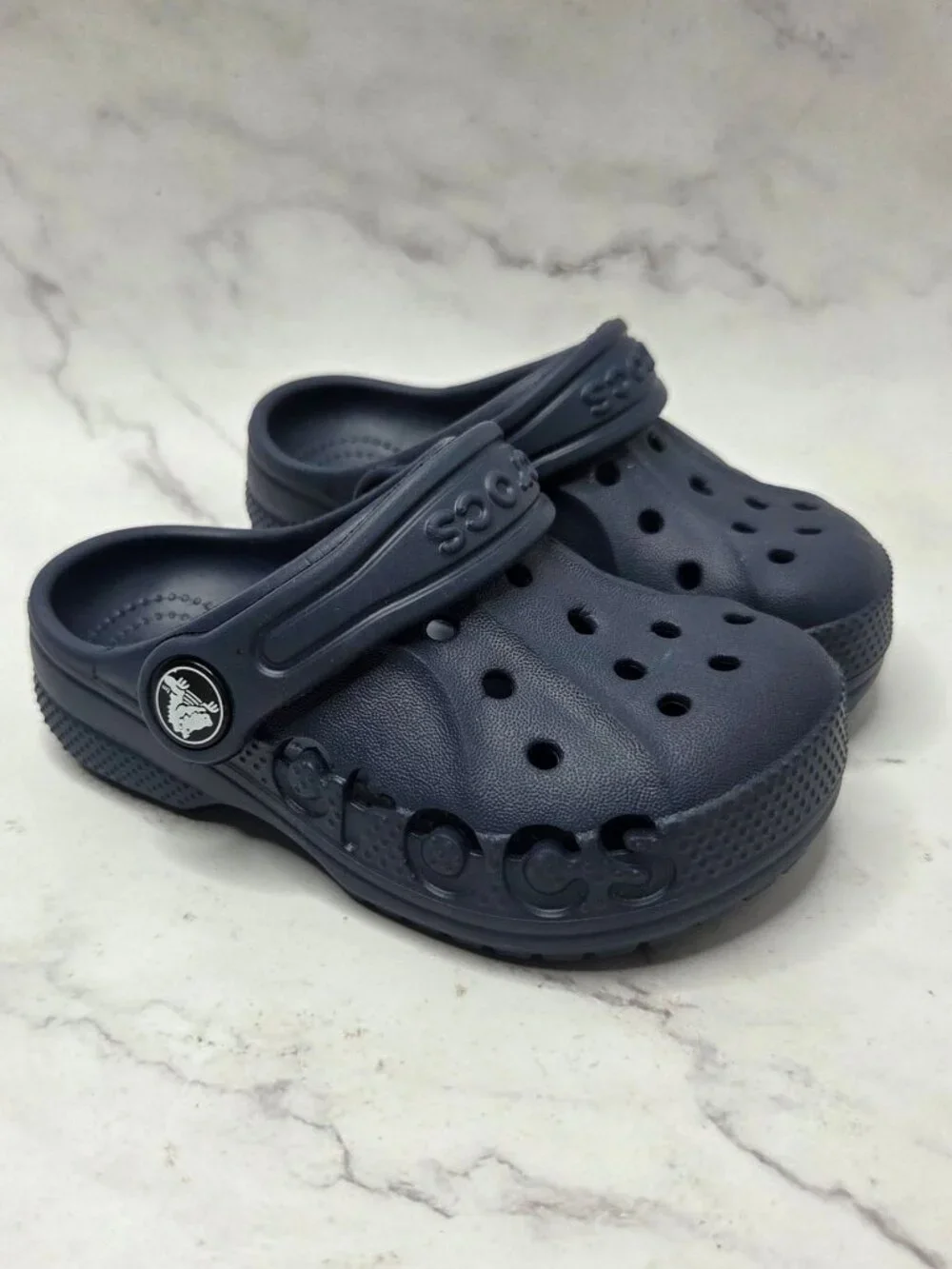 Crocs Navy Blue Baya Sandals Slip-On Mules Water Shoes Toddler 7